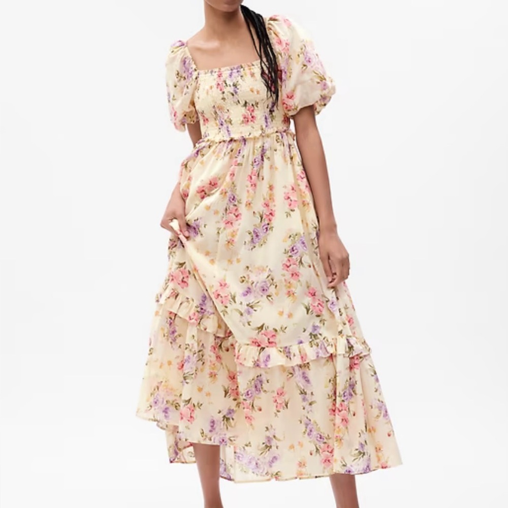 GAP x Loveshackfancy Floral Maxi Dress in Cream